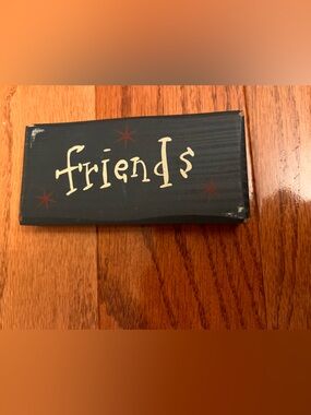“Friends” Primitive Wood Block for Display